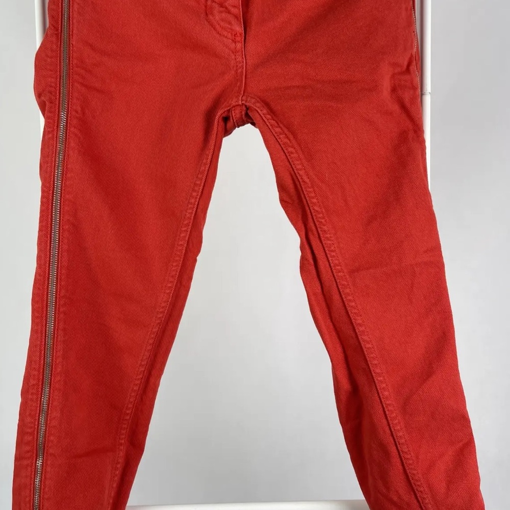 Sandro red jeans with side zipper size 38